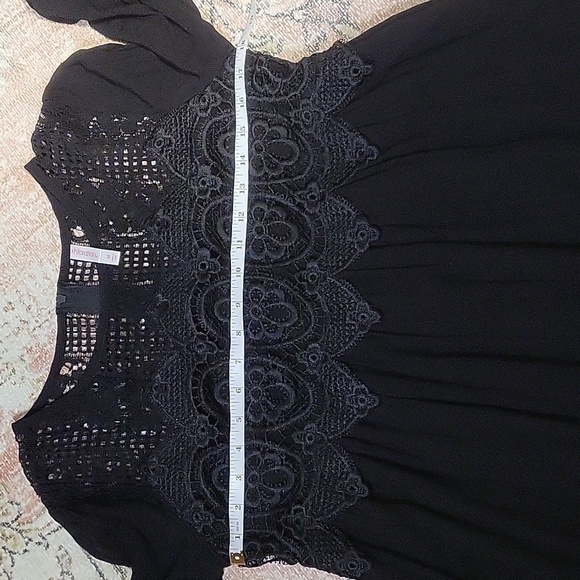 Xhilaration Split Sleeve Crochet Bodice Lined Boho Dress - Size M - Picture 10 of 12